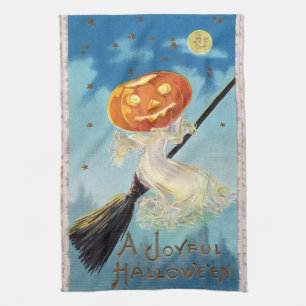 Paño De Cocina Bruja del fantasma de la calabaza