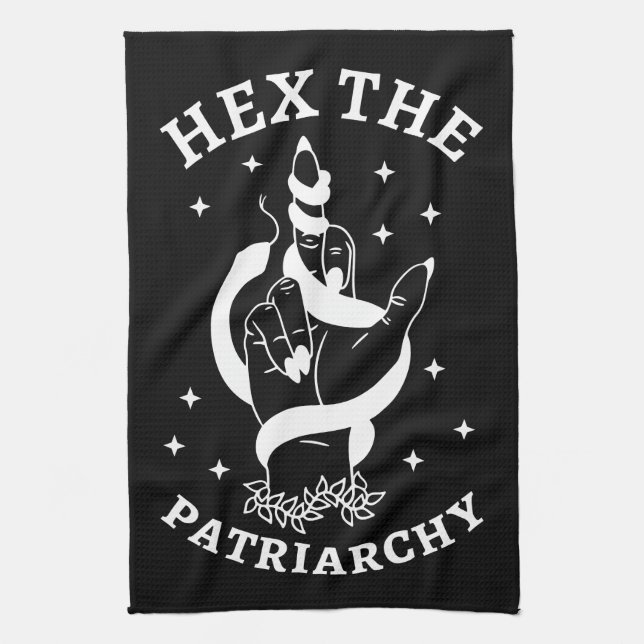 Paño De Cocina Bruja feminista - Hex El Patriarcado III (Vertical)