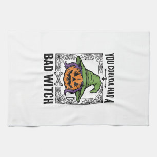 Paño De Cocina Bruja Mala Halloween Divertido Calabaza Bruja_1