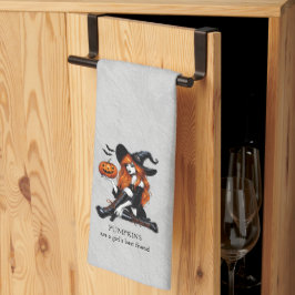 Paño De Cocina Bruja Pin Up Naranja