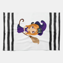 Paño De Cocina Bruja suave en Halloween Gorra morado