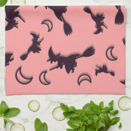 Paño De Cocina Bruja voladora entre media luna en la noche de Hal