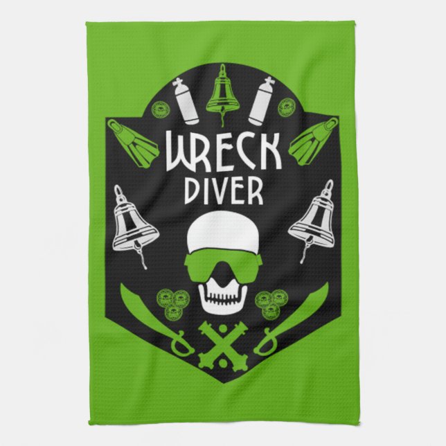 Paño De Cocina Buceadores del mar de naufragios (Vertical)