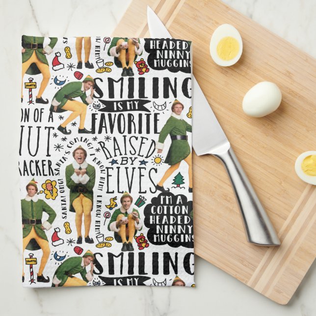 Paño De Cocina Buddy the Elf Quote Pattern (Doblado Cuarto)