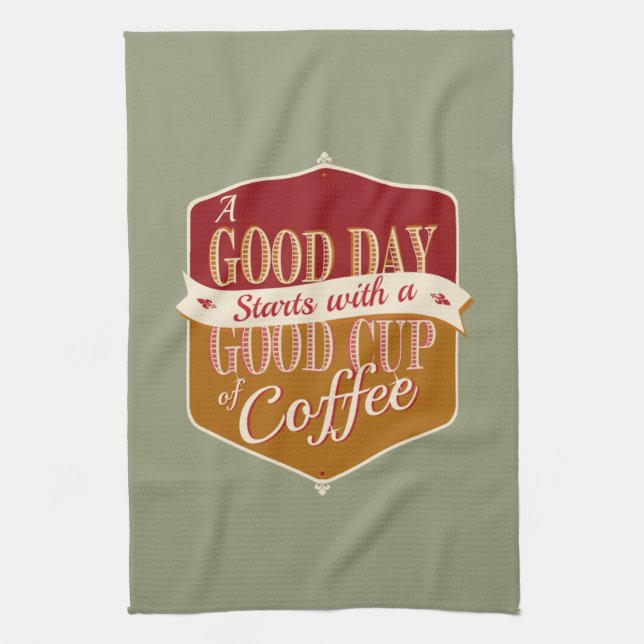 Paño De Cocina Buen Día, Buen Café (Vertical)