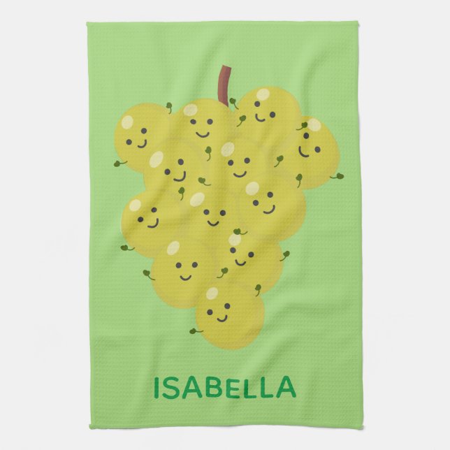 Paño De Cocina Buen ilustracion de uvas personalizados (Vertical)