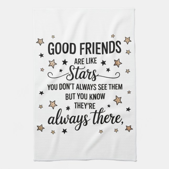 Paño De Cocina Buenos amigos son como estrellas Frase Inspiradora (Vertical)