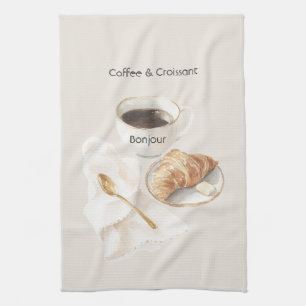 Paño De Cocina Buenos días Croissant & Café