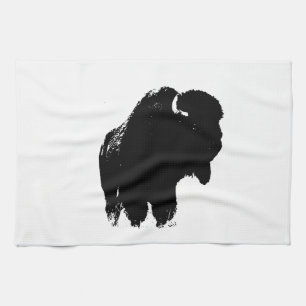Paño De Cocina Búfalo de pop Art Bison Silhouette