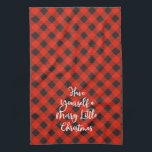 Paño De Cocina Búfalo Negro Rojo Tocó Navidades merry<br><div class="desc">Esta elegante toalla de cocina para Navidades está decorada con un patrón rojo y negro de guarnición de búfalo y las palabras "Ten un buen Navidad", en un tipo de letra de bonito. Una decoración divertida para las vacaciones de los Navidades, y hace un gran regalo. Diseñado para ti por...</div>