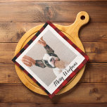 Paño De Cocina Búfalo Rojo Tapado Y Woofmas De Cerezo Con Foto De<br><div class="desc">Búfalo Rojo Tapado Y Woofmas De Cerezo Con Foto De Perro</div>
