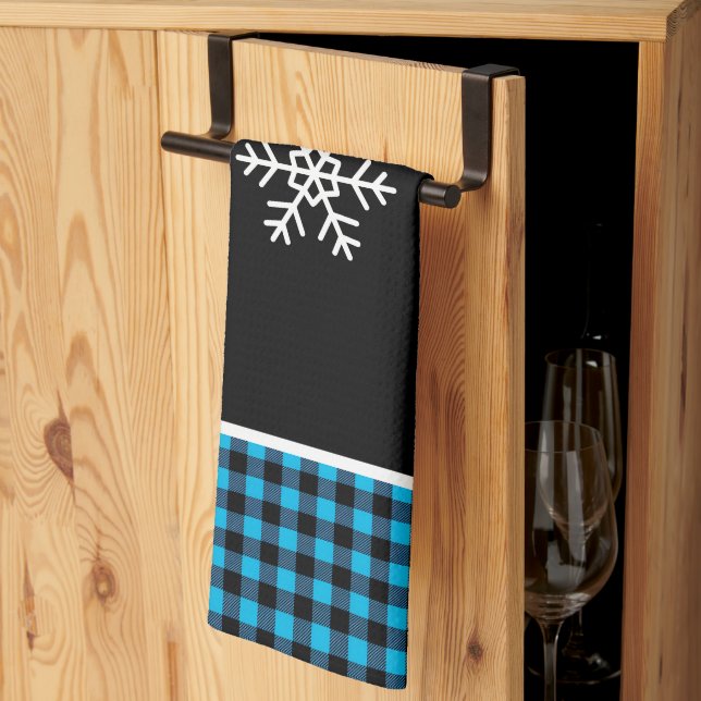 Paño De Cocina Buffalo Plaid Snowflake (Pliegue de tercios)