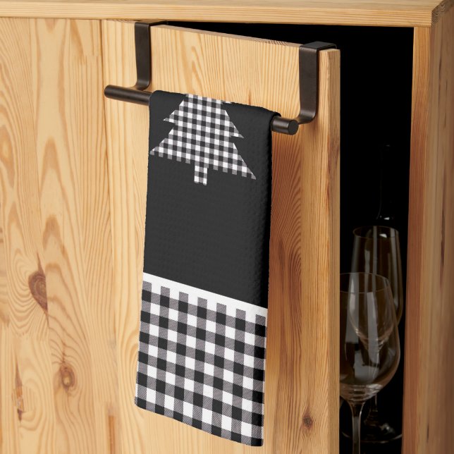 Paño De Cocina Buffalo Plaid Tree (Pliegue de tercios)