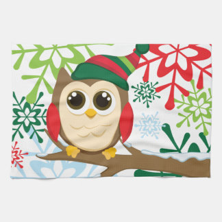 Paño De Cocina Búho del navidad