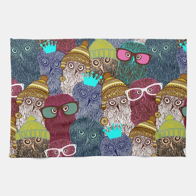 Paño De Cocina Búho en la corona (Horizontal)