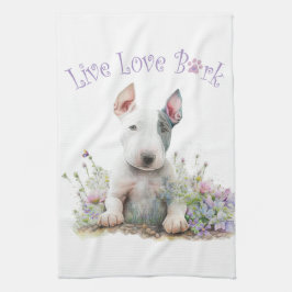 Paño De Cocina Bull Terrier Dog Mom Floral
