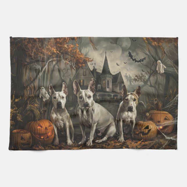Paño De Cocina Bull Terrier Halloween Noche Doggy Delight (Horizontal)