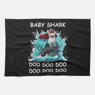 Paño De Cocina Bulldog francés   Baby Shark Doo Doo Doo