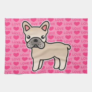 Paño De Cocina Bulldog Francés Cartoon Crema