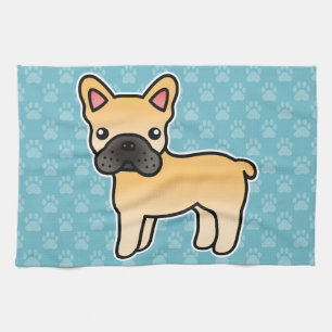 Paño De Cocina Bulldog Francés Cartoon Perro Color Cervato