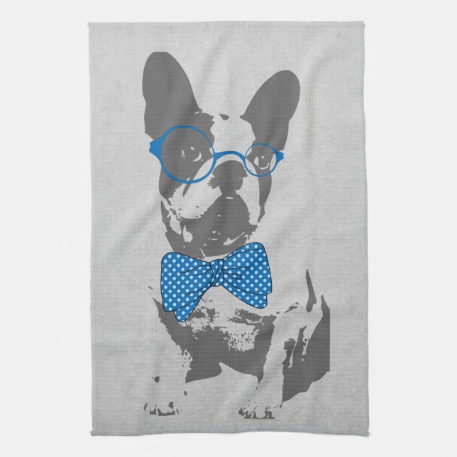 Paño De Cocina Bulldog francés de animal de moda y divertido (Vertical)