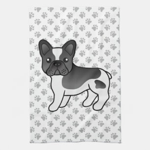 Paño De Cocina Bulldog Francés de Manchas Negras Perro de Dibujos
