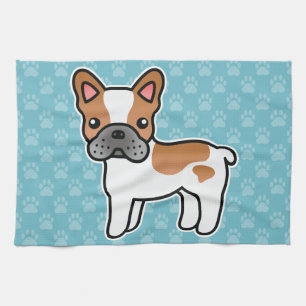 Paño De Cocina Bulldog Francés Piebald Rojo Perro de Dibujos Anim