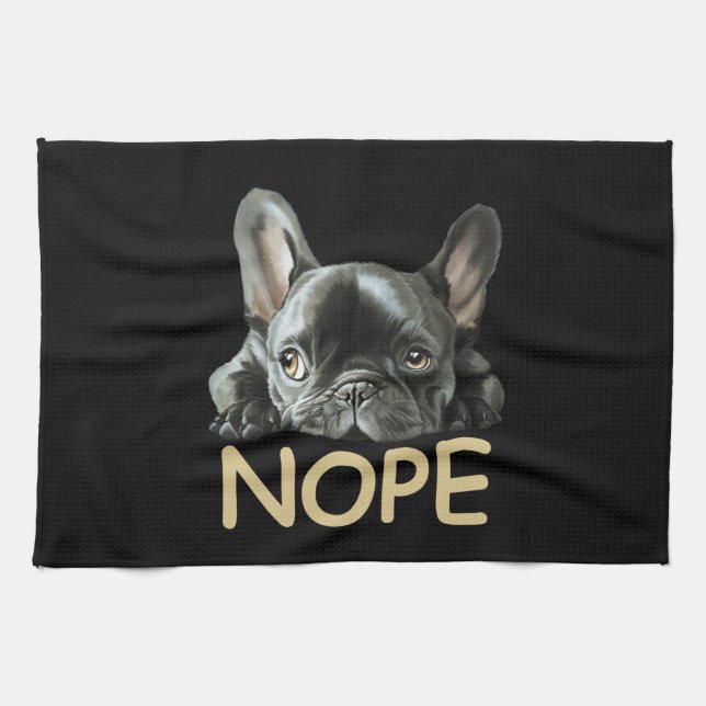 Paño De Cocina Bulldog francés| Regalos Frenchie Nope (Horizontal)