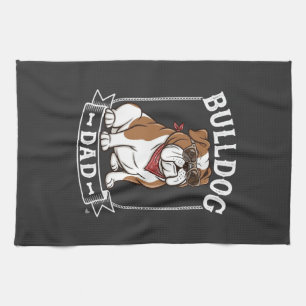 Paño De Cocina Bulldog Papá Perro Gafas de Sol Bandana
