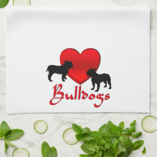 Paño De Cocina Bulldoges cardíacos