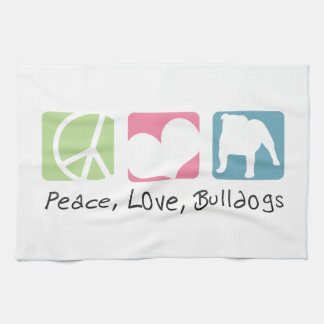 Paño De Cocina Bulldoges del amor de la paz