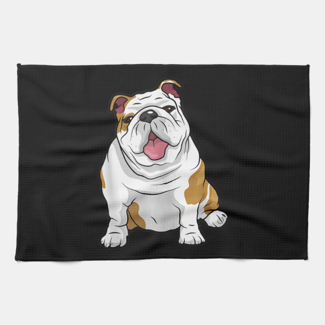 Paño De Cocina Bulldoges ingleses sorprendentes perros de Bulldog (Horizontal)