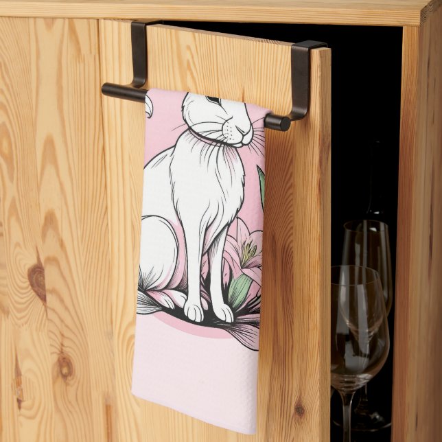 Paño De Cocina Bunny and Lilies (Pliegue de tercios)