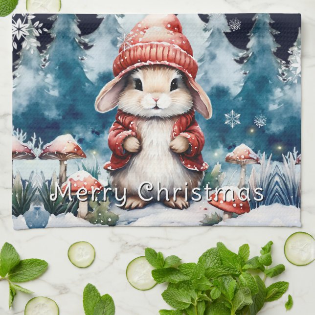 Paño De Cocina Bunny de Navidades caprichosos (Doblado)