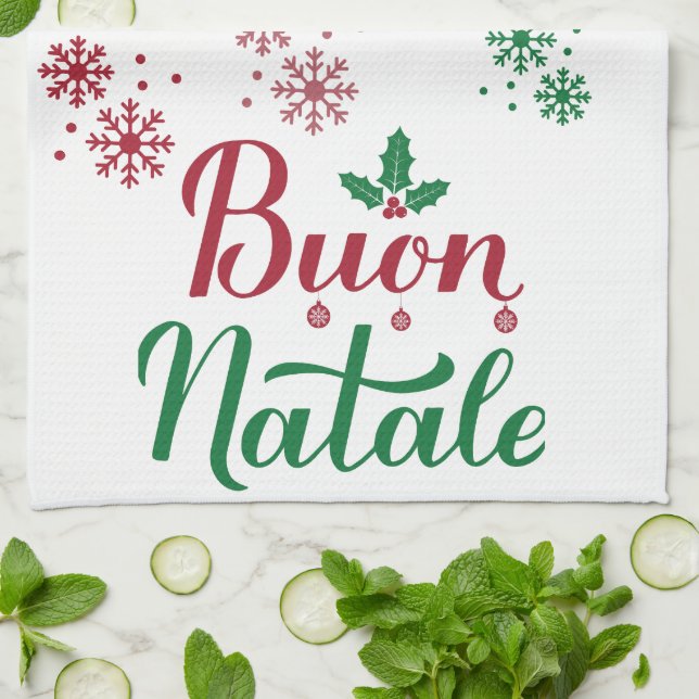 Paño De Cocina Buon Natale Italia Feliz Navidad (Doblado)