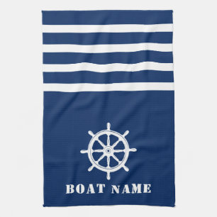 Paño De Cocina Buques náuticos Helan tu barco nombre marina azul