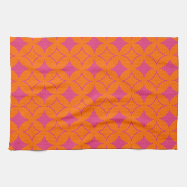 Paño De Cocina Buques rosa y naranja (Horizontal)