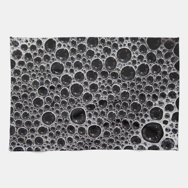 Paño De Cocina Burbuja súbita de jabón negro y blanco (Horizontal)
