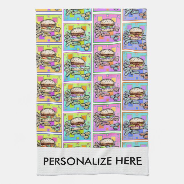 Paño De Cocina BURGER DE ARTE POP (Hamburguesa) (Vertical)