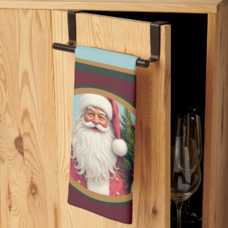 Paño De Cocina Burgundy dark green and gold