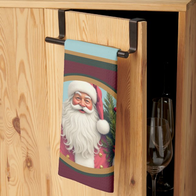 Paño De Cocina Burgundy dark green and gold (Pliegue de tercios)