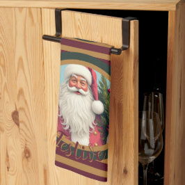 Paño De Cocina Burgundy gold and dark green