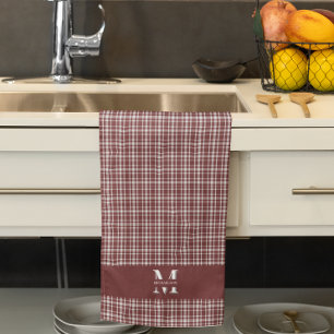 Paño De Cocina Burgundy Marsala Plaid