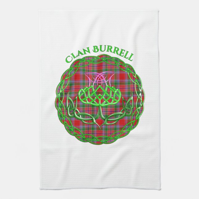 Paño De Cocina Burrell Scottish Tartan Celtic Thistle (Vertical)