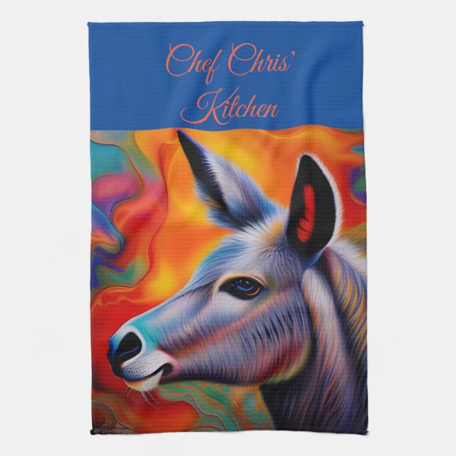 Paño De Cocina Burro de ojos azules *personalizar* (Vertical)