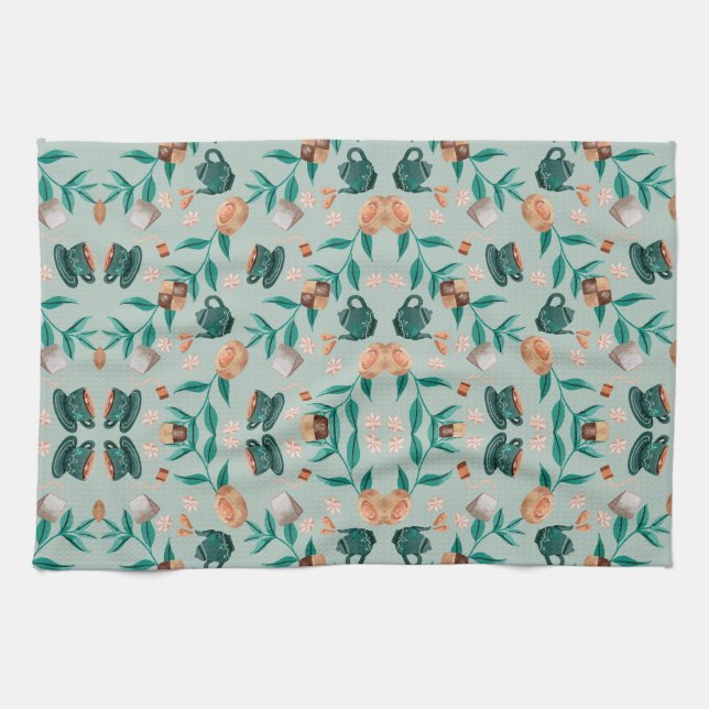 Paño De Cocina Butterfly motifs on a light background (Horizontal)