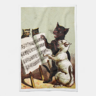 Paño De Cocina C. 19. Cantando gatos