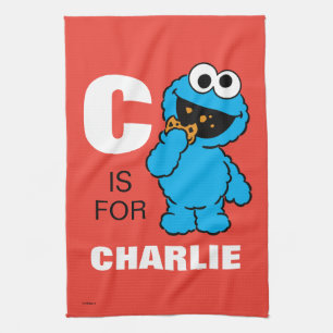 Paño De Cocina C es para Cookie Monster   Añadir su nombre