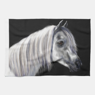 Paño De Cocina Caballo árabe gris plateado