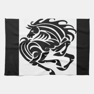 Paño De Cocina Caballo blanco y negro